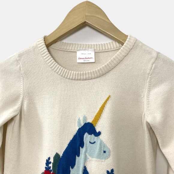 Hanna Andersson Unicorn Knit Sweater Girl's 8 - Picture 3 of 11